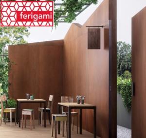 amenagement terrasse acier corten ferigami