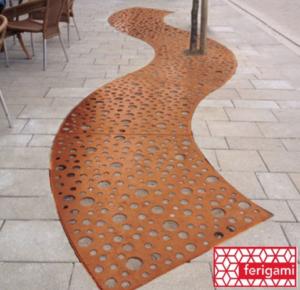 chemin grille corten ferigami