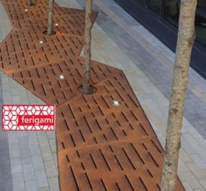 corten grille chemin ferigami