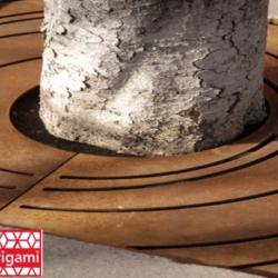 ferigami pied arbre acier corten