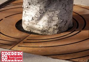 ferigami pied arbre acier corten