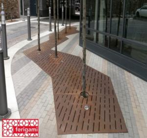 grille sol corten ferigami