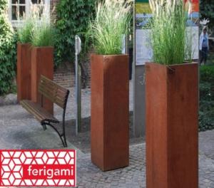 jardiniere cube corten ferigami