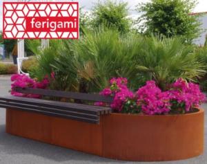 mobilier urbain corten ferigami