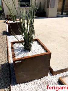 jardiniere ferigami acier corten