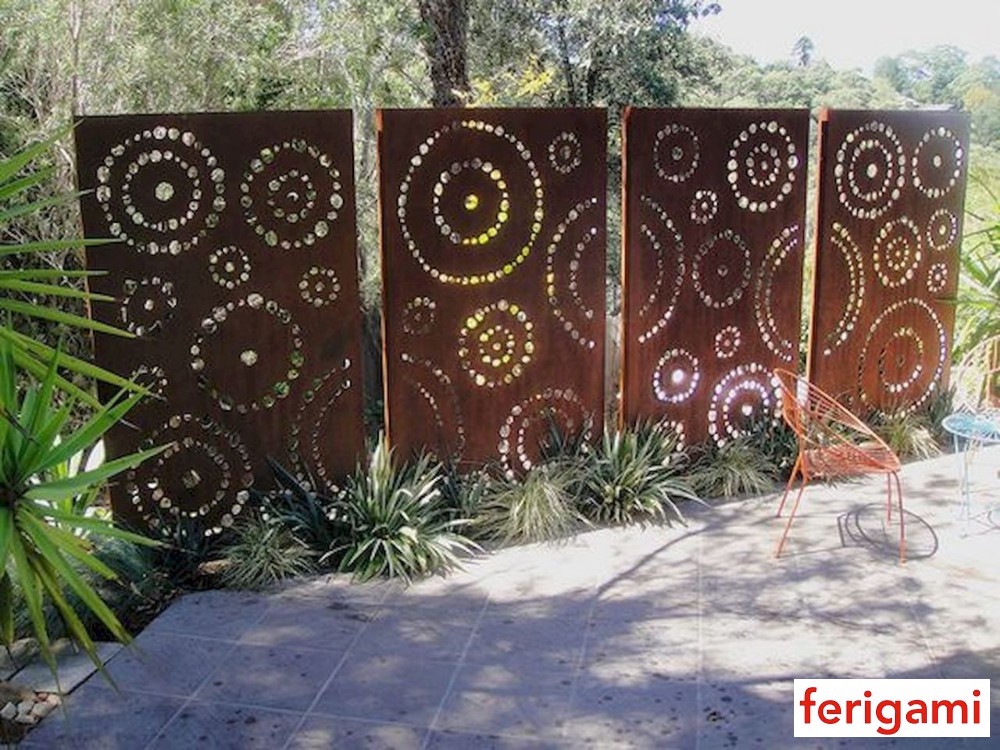 Les panneaux brise vue corten occultants,panneaux décoratifs brise soleil